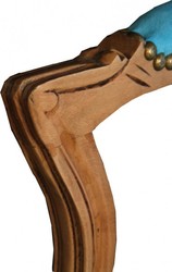 Casa Padrino barocco Salon Chair Light Blue / legno naturale - Mobili di legno naturale