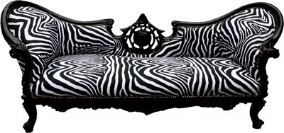 Casa Padrino Divano Barocco Vampire design Zebra Nero, Larghezza 200 cm - Mobile di lusso artigianale Casa Padrino Divano Barocco Vampire design Zebra Nero, Larghezza 200 cm - Mobile di lusso artigianale