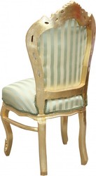 Casa Padrino Barocco Cena sedia verde / crema strisce / Oro Casa Padrino Barocco Cena sedia verde / crema strisce / Oro