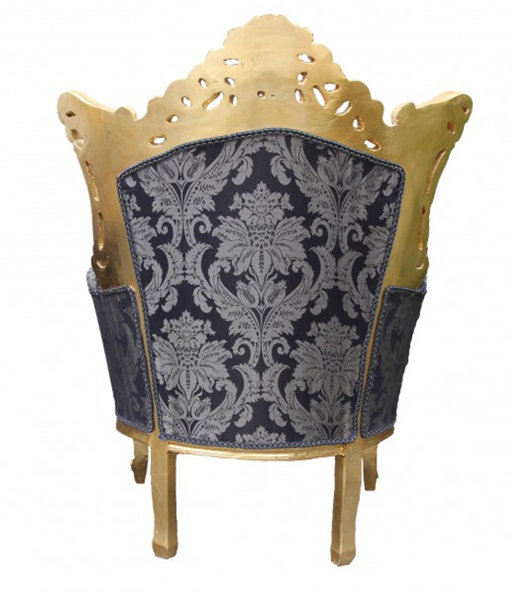 Casa Padrino Barock Sessel Royal Blau Muster / Gold Dunkelblau Royal Blue Baroque Pattern Furniture Interior Luxury Einrichtung Möbel Casa Padrino Barock Sessel Royal Blau Muster / Gold Dunkelblau Royal Blue Baroque Pattern Furniture Interior Luxury Einrichtung Möbel