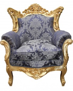 Casa Padrino Baroque Armchair Al Capone Mod2, Royal Blue Pattern / Gold, 127 x 85 x 65 cm Casa Padrino Baroque Armchair Al Capone Mod2, Royal Blue Pattern / Gold, 127 x 85 x 65 cm