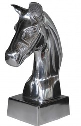 Pferdefigur Pferd Skulptur Sculpture Figure Figure Aluminium Pferdekopf Horse Head Alu Aluminum Wohn Deko Decoration Casa Padrino Book Ends End Bücher Stützen Pferdefigur Pferd Skulptur Sculpture Figure Figure Aluminium Pferdekopf Horse Head Alu Aluminum Wohn Deko Decoration Casa Padrino Book Ends End Bücher Stützen