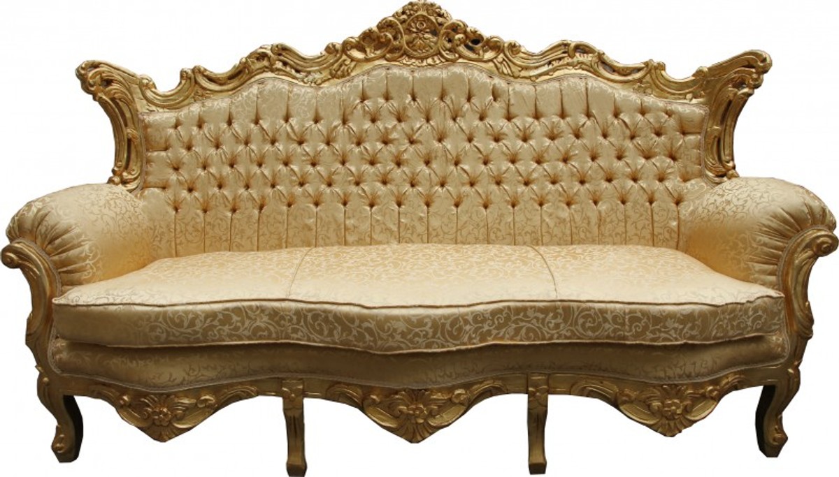 Casa Padrino Baroque sofa Master Gold Pattern / Gold - living room couch furniture Lounge Casa Padrino Baroque sofa Master Gold Pattern / Gold - living room couch furniture Lounge