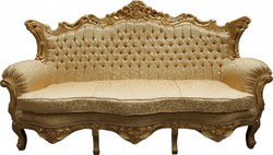 Casa Padrino Sofá Barroco Master Motivo Oro / Oro, Ancho 210 cm - Mueble de Lujo Estilo Antiguo Casa Padrino Sofá Barroco Master Motivo Oro / Oro, Ancho 210 cm - Mueble de Lujo Estilo Antiguo