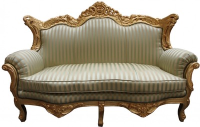 Casa Padrino Canapé Baroque 2 Places Master Vert Jade / Beige / Or - Largeur 182 cm - Meuble de Salon Luxe Casa Padrino Canapé Baroque 2 Places Master Vert Jade / Beige / Or - Largeur 182 cm - Meuble de Salon Luxe