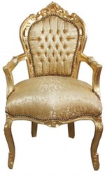 Casa Padrino Barocco Cena sedia dell'oro disegno floreale / oro con braccioli Casa Padrino Barocco Cena sedia dell'oro disegno floreale / oro con braccioli