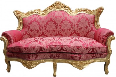 Casa Padrino Barock Sofa Bordeaux Muster Gold Baroque Lounge Furniture Golden Möbel Casa Padrino Barock Sofa Bordeaux Muster Gold Baroque Lounge Furniture Golden Möbel