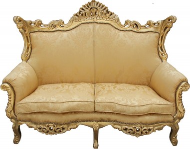 Casa Padrino Canapé 2 places Baroque Master Motif floral doré / Or - Meuble de luxe fait main, 182 x 60 x 125 cm Casa Padrino Canapé 2 places Baroque Master Motif floral doré / Or - Meuble de luxe fait main, 182 x 60 x 125 cm