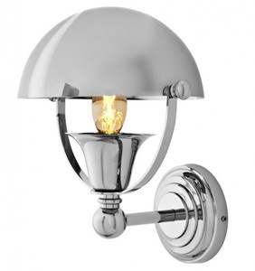 Casa Padrino Luxury Banker Style Wall Lamp, Nickel-plated Metal, Silver, 23 x 22 cm, Height 25 cm Casa Padrino Luxury Banker Style Wall Lamp, Nickel-plated Metal, Silver, 23 x 22 cm, Height 25 cm