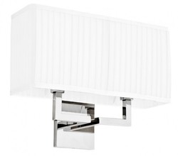 Casa Padrino Luxus Wandleuchte Luxury Hotel in Silber aus vernickeltem Metall - 52 x 11,7 x 51 cm Casa Padrino Luxus Wandleuchte Luxury Hotel in Silber aus vernickeltem Metall - 52 x 11,7 x 51 cm