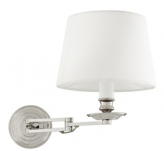 Casa Padrino luxury Wall Lamp White Shade White Nickel Metal - Wall light lamp Casa Padrino luxury Wall Lamp White Shade White Nickel Metal - Wall light lamp