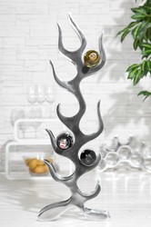 Casa Padrino Botellero de diseño Llamas en aluminio pulido - Plata, Altura 93 cm, Ancho 27 cm, Profundidad 14 cm Casa Padrino Botellero de diseño Llamas en aluminio pulido - Plata, Altura 93 cm, Ancho 27 cm, Profundidad 14 cm