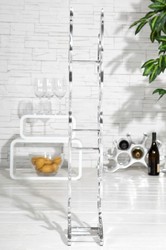 Casa Padrino Botellero de diseño Llamas en aluminio pulido - Plata, Altura 93 cm, Ancho 27 cm, Profundidad 14 cm Casa Padrino Botellero de diseño Llamas en aluminio pulido - Plata, Altura 93 cm, Ancho 27 cm, Profundidad 14 cm