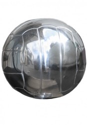 Casa Padrino Scultura di Calcio su Base in Alluminio Lucidato Argento 20 cm Deco Palla Figura Design Sport