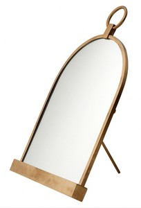Casa Padrino Luxus Tischspiegel Schminkspiegel im Antik Messing Design 57 x 36 cm