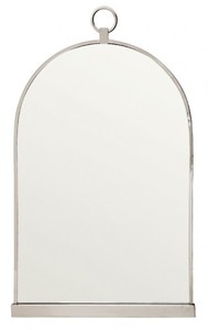 Casa Padrino Luxury Wall Mirror in Nickel-Plated Metal, Silver, 93 x 56 cm Casa Padrino Luxury Wall Mirror in Nickel-Plated Metal, Silver, 93 x 56 cm