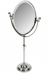 Casa Padrino Miroir de table de luxe Miroir de maquillage argent nickelé 40 x H. 85 - 110 cm Casa Padrino Miroir de table de luxe Miroir de maquillage argent nickelé 40 x H. 85 - 110 cm