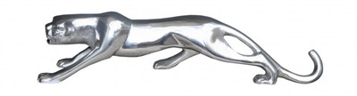 Jaguar Panther Figur Skulptur Raubkatze Löwe Tiger Aluminium Metall Silber Figur Sculpture Casa Padrino Deko Wohndeko Wohndekoration Grosshandel B2B