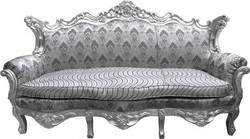Casa Padrino Barock Wohnzimmer Set mit Muster in Grau und Silber - 3er Sofa, 2er Sofa und 1 Sessel