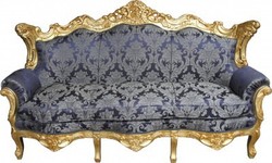 Casa Padrino Set Soggiorno Barocco Blu Reale Motivo / Oro - Divano 3 posti, Divano 2 posti, 1 Poltrona - Mobili di Lusso Casa Padrino Set Soggiorno Barocco Blu Reale Motivo / Oro - Divano 3 posti, Divano 2 posti, 1 Poltrona - Mobili di Lusso