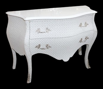 Casa Padrino Cómoda Barroca Blanca con Efecto Brillo 120 x 52 x 85 cm - Aparador de Lujo Hecho a Mano Casa Padrino Cómoda Barroca Blanca con Efecto Brillo 120 x 52 x 85 cm - Aparador de Lujo Hecho a Mano