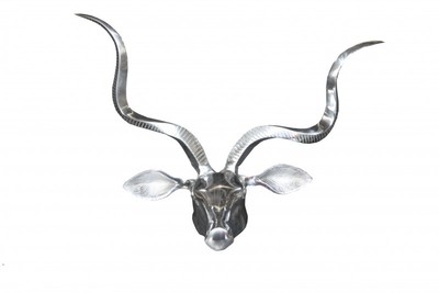 Wandgeweih Aluminium Schädel Hirsch Geissbock deer antler skull aluminium decoration dekoration