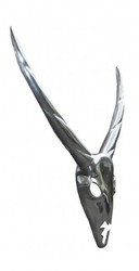 Casa Padrino Designer Antelope Decorative Antlers made of Polished Aluminium Silver H 75 cm, W 67 cm Casa Padrino Designer Antelope Decorative Antlers made of Polished Aluminium Silver H 75 cm, W 67 cm