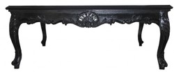 Casa Padrino Mesa de centro barroca cuadrada negra, 119 x 119 x 48 cm, réplica artesanal estilo antiguo