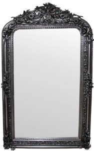 Casa Padrino Miroir Mural Baroque Orné Argent Look Antique, Hauteur 157 cm, Largeur 90 cm Casa Padrino Miroir Mural Baroque Orné Argent Look Antique, Hauteur 157 cm, Largeur 90 cm