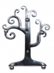 Casa Padrino Designer Colgador de llaves y collares de pared de aluminio, Plata, Altura 29 cm, Anchura 24 cm