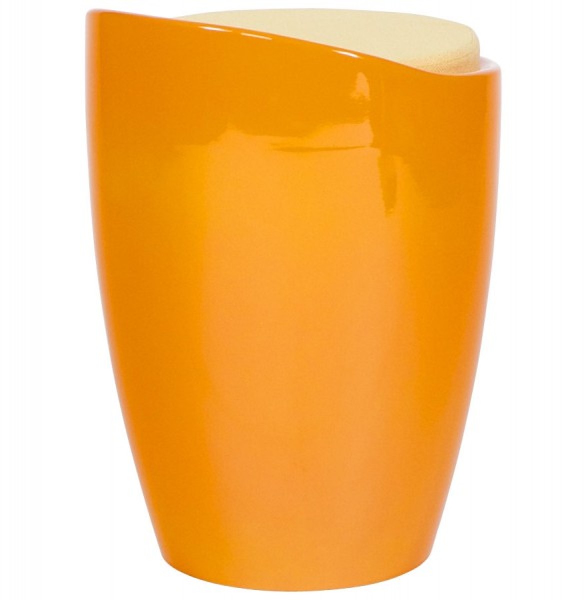 Casa Padrino Designer Hocker Orange mit Sitzpolster und Stauraum unter dem Sitz Casa Padrino Designer Hocker Orange mit Sitzpolster und Stauraum unter dem Sitz