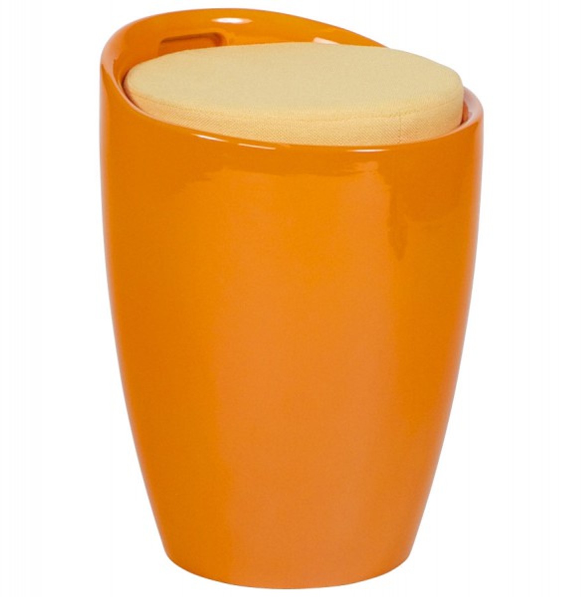 Casa Padrino Designer Hocker Orange mit Sitzpolster und Stauraum unter dem Sitz Casa Padrino Designer Hocker Orange mit Sitzpolster und Stauraum unter dem Sitz