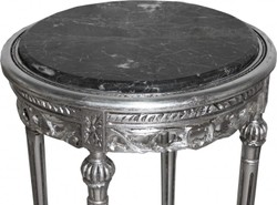 Casa Padrino Barock Beistelltisch Side Table Baroque Tisch Blumentisch Telefontisch Beimöbel Silver Black Furniture Interior
