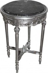 Casa Padrino Barock Beistelltisch Side Table Baroque Tisch Blumentisch Telefontisch Beimöbel Silver Black Furniture Interior