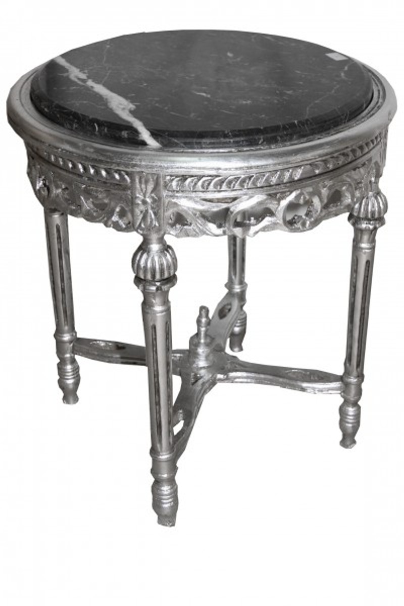 Baroque Side Table Silver Round ModY14 53 x 47cmantique style Baroque Side Table Silver Round ModY14 53 x 47cmantique style