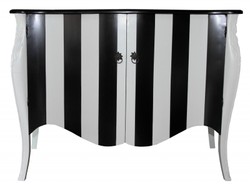 Casa Padrino Cómoda Barroca Estilo Antiguo, Rayas Blanco y Negro, Madera Maciza, 120 x 60 x 87 cm Casa Padrino Cómoda Barroca Estilo Antiguo, Rayas Blanco y Negro, Madera Maciza, 120 x 60 x 87 cm