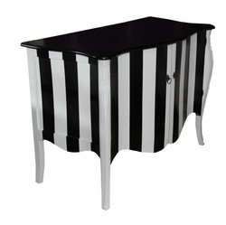 Casa Padrino Cómoda Barroca Estilo Antiguo, Rayas Blanco y Negro, Madera Maciza, 120 x 60 x 87 cm Casa Padrino Cómoda Barroca Estilo Antiguo, Rayas Blanco y Negro, Madera Maciza, 120 x 60 x 87 cm