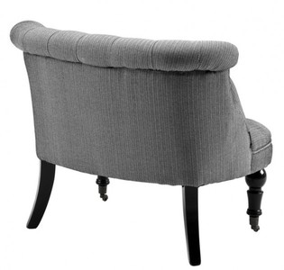 Casa Padrino Luxus Barock Salon Sessel Paris, Fischgratmuster schwarz/weiss, Breite 87,5 cm, Tiefe 66 cm, Höhe 72 cm