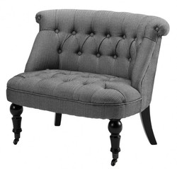 Casa Padrino Poltrona da salotto barocca di lusso Paris, motivo a spina di pesce nero/bianco, larghezza 87,5 cm, profondità 66 cm, altezza 72 cm