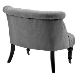 Casa Padrino Poltrona da salotto barocca di lusso Paris, motivo a spina di pesce nero/bianco, larghezza 87,5 cm, profondità 66 cm, altezza 72 cm