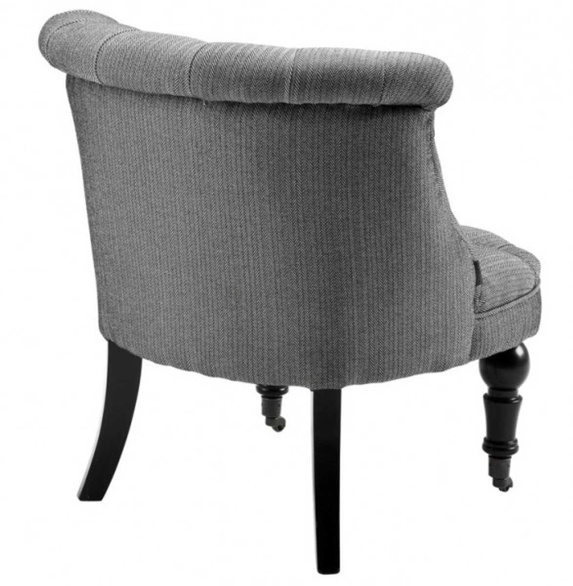 Luxus Barock Salon Stuhl Paris mit Fischgratmuster schwarz/weiss aus der Luxus Kollektion von Casa Padrino - Hotel Cafe Restaurant Möbel Einrichtung Luxus Barock Salon Stuhl Paris mit Fischgratmuster schwarz/weiss aus der Luxus Kollektion von Casa Padrino - Hotel Cafe Restaurant Möbel Einrichtung