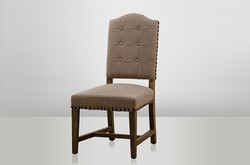 Chaise chêne rustique de la maison Casa Padrino - Référence / Beige - Bois chêne massif - Schloss Burg propriété Manor House Furniture