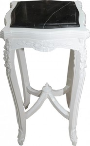Casa Padrino Mesa auxiliar barroca con tablero de mármol cuadrado blanco Mod W17 70 x 37 cm - Estilo antiguo