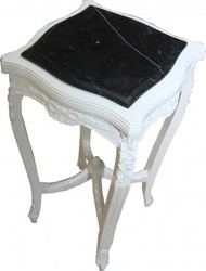 Casa Padrino Mesa auxiliar barroca con tablero de mármol cuadrado blanco Mod W17 70 x 37 cm - Estilo antiguo