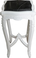 Casa Padrino Mesa auxiliar barroca con tablero de mármol cuadrado blanco Mod W17 70 x 37 cm - Estilo antiguo