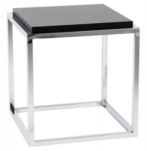 Casa Padrino Designer Beistelltisch in Schwarz und Chrom, quadratisch 42 x 42 x 44 cm Casa Padrino Designer Beistelltisch in Schwarz und Chrom, quadratisch 42 x 42 x 44 cm