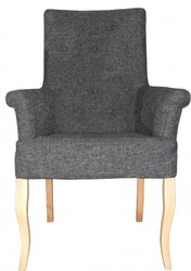 Casa Padrino sala da pranzo di lusso sedia grigio con braccioli - Mobili in stile barocco Casa Padrino sala da pranzo di lusso sedia grigio con braccioli - Mobili in stile barocco