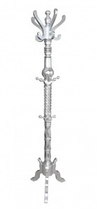 Casa Padrino Appendiabiti Barocco Argento - Legno Massello, Fatto a mano, H 195 cm x D 42 cm Casa Padrino Appendiabiti Barocco Argento - Legno Massello, Fatto a mano, H 195 cm x D 42 cm