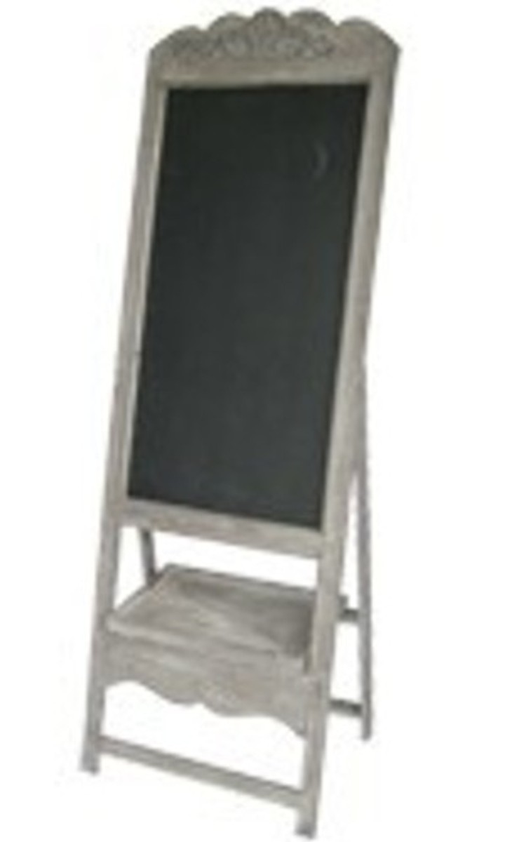 Casa Padrino Baroque Blackboard with Stand Art Nouveau Design, writing board made of wood, antique look, gray Gastro wood panel Casa Padrino Baroque Blackboard with Stand Art Nouveau Design, writing board made of wood, antique look, gray Gastro wood panel