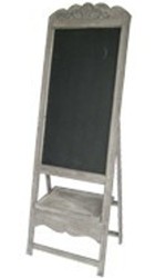 Casa Padrino Baroque Gastronomy Board with Stand, Wooden Writing Board, Antique Look, Grey, 56 x 6.5 x 169 cm